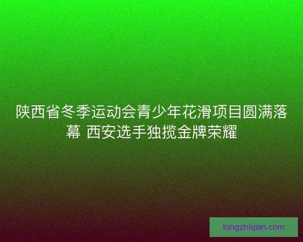陕西省冬季运动会青少年花滑项目圆满落幕 西安选手独揽金牌荣耀