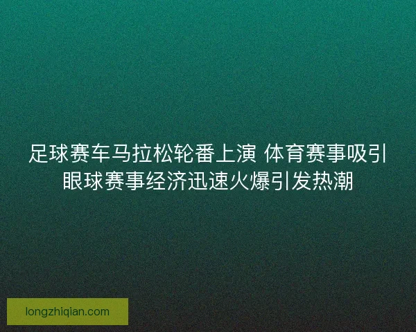 足球赛车马拉松轮番上演 体育赛事吸引眼球赛事经济迅速火爆引发热潮